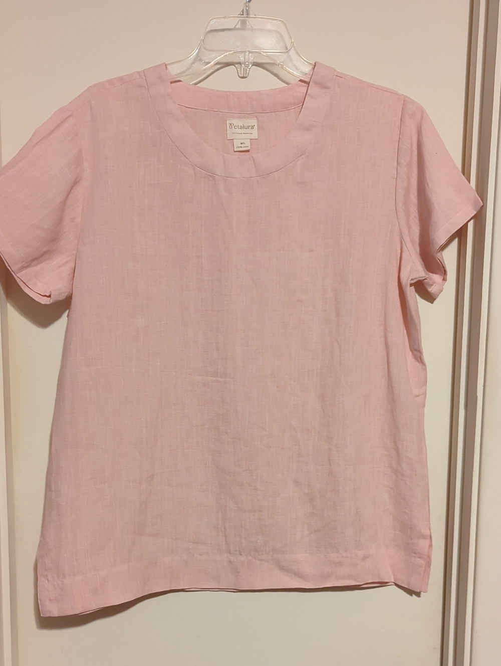 Light Pink Short-Sleeve Linen Top